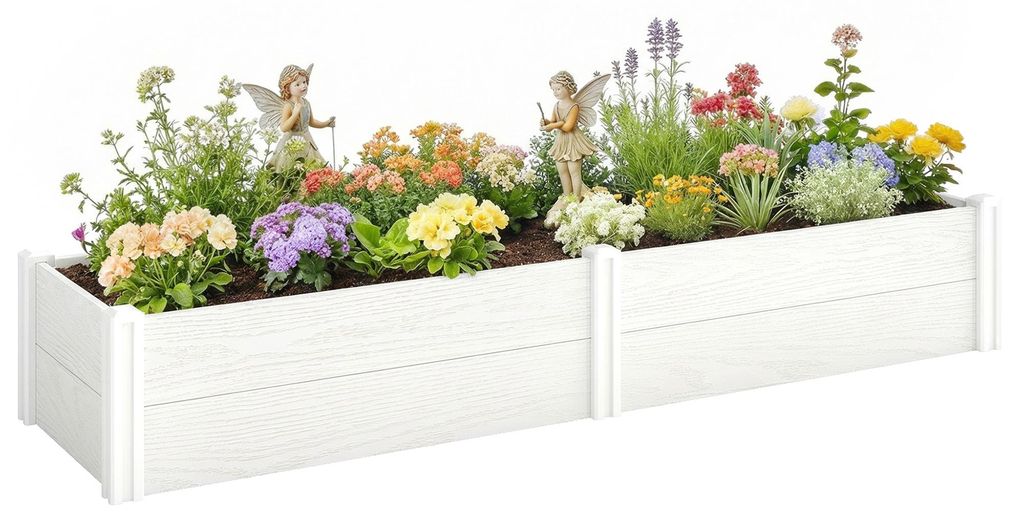 Outsunny Hochbeet Kunststoff, Steckbar Pflanzbeet mit Produktbild 
