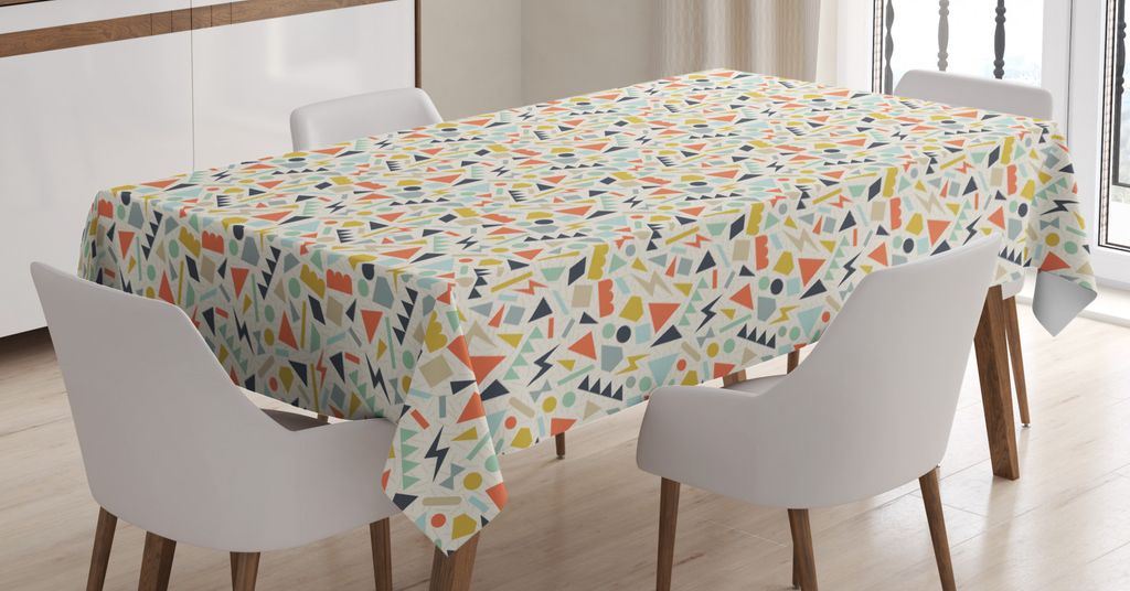 ABAKUHAUS Geometrisch Tischdecke, Verschiedene Formen Zusammenfassung, FÃ1/4r den Inn und Outdoor Bereich geeignet Waschbar Druck Klar Kein Verbla...
