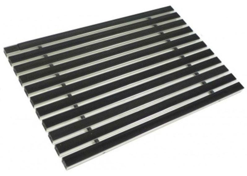ACO schoenenschrapermat, aluminium, zwart, met rubberen Productafbeelding 
