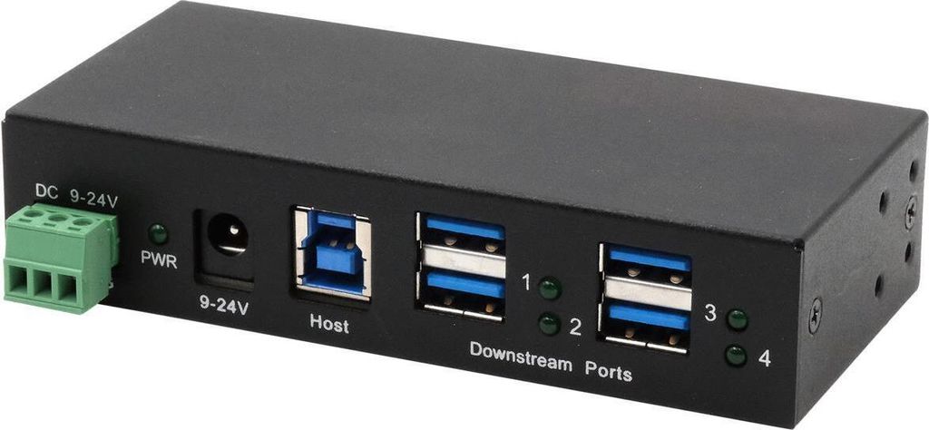 EXSYS EX-11244HMS Schnittstellen-Hub USB 3.2 Gen 1 (3.1 Gen 1) Type-B 5000 Mbit/s Schwarz (EX-11244HMS)