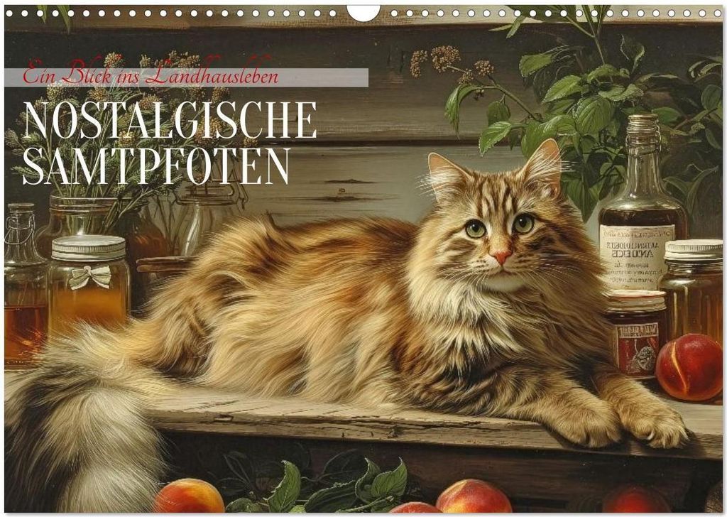 Nostalgische Samtpfoten (Wandkalender 2026 DIN A3 quer), CALVENDO Monatskalender