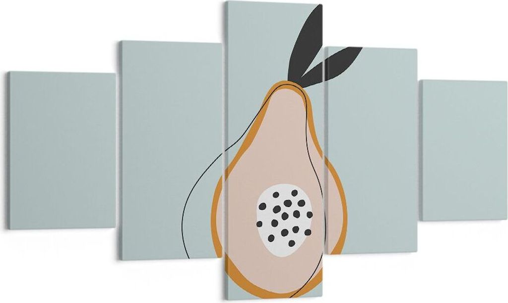 Bild auf Leinwand - Leinwandbild - 5 Teile - Birne Bild Jugend - 125x70cm - Wand Bild - Wanddeko - Wandbilder - Leinwanddruck - Bilder - Wanddekora...