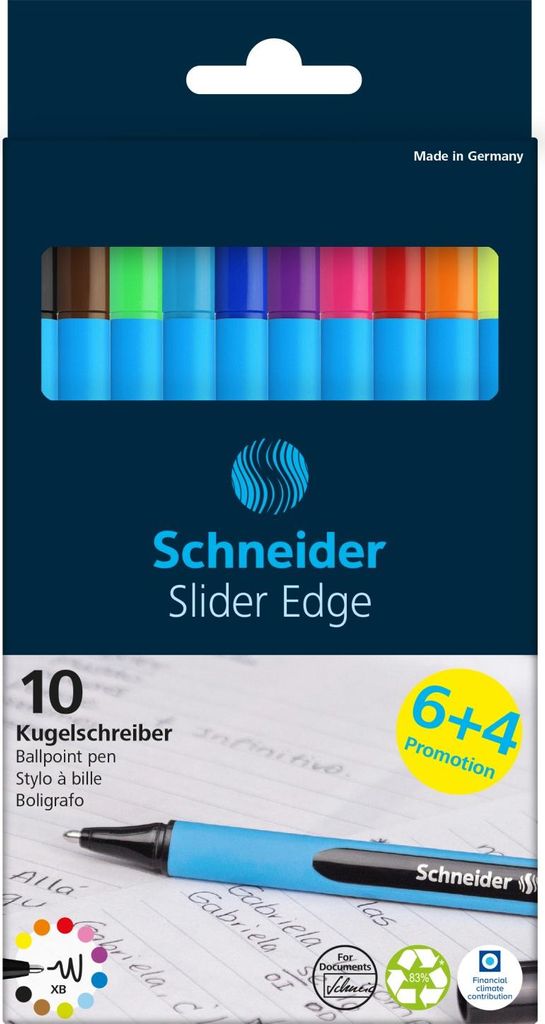 Schneider Kugelschreiber Slider Edge XB Karton-Etui 10 Stück Promotion