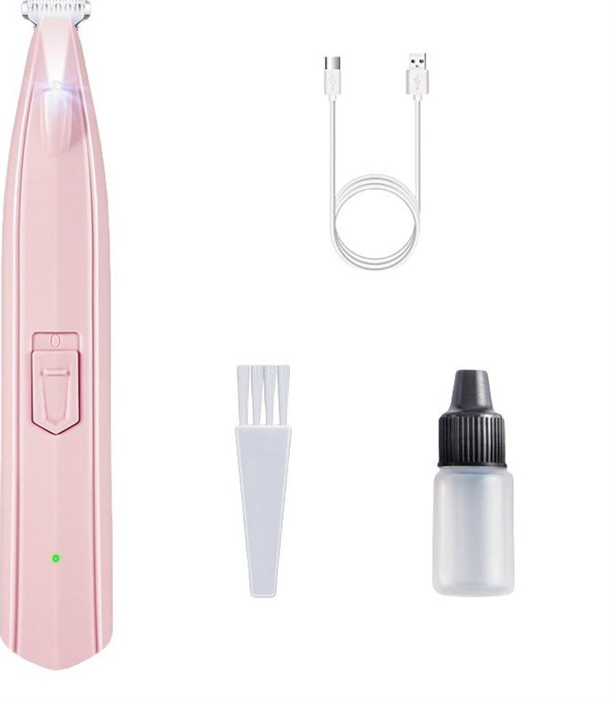 INF Tierpfoten-Trimmer mit breiter Klinge und Licht Rosa