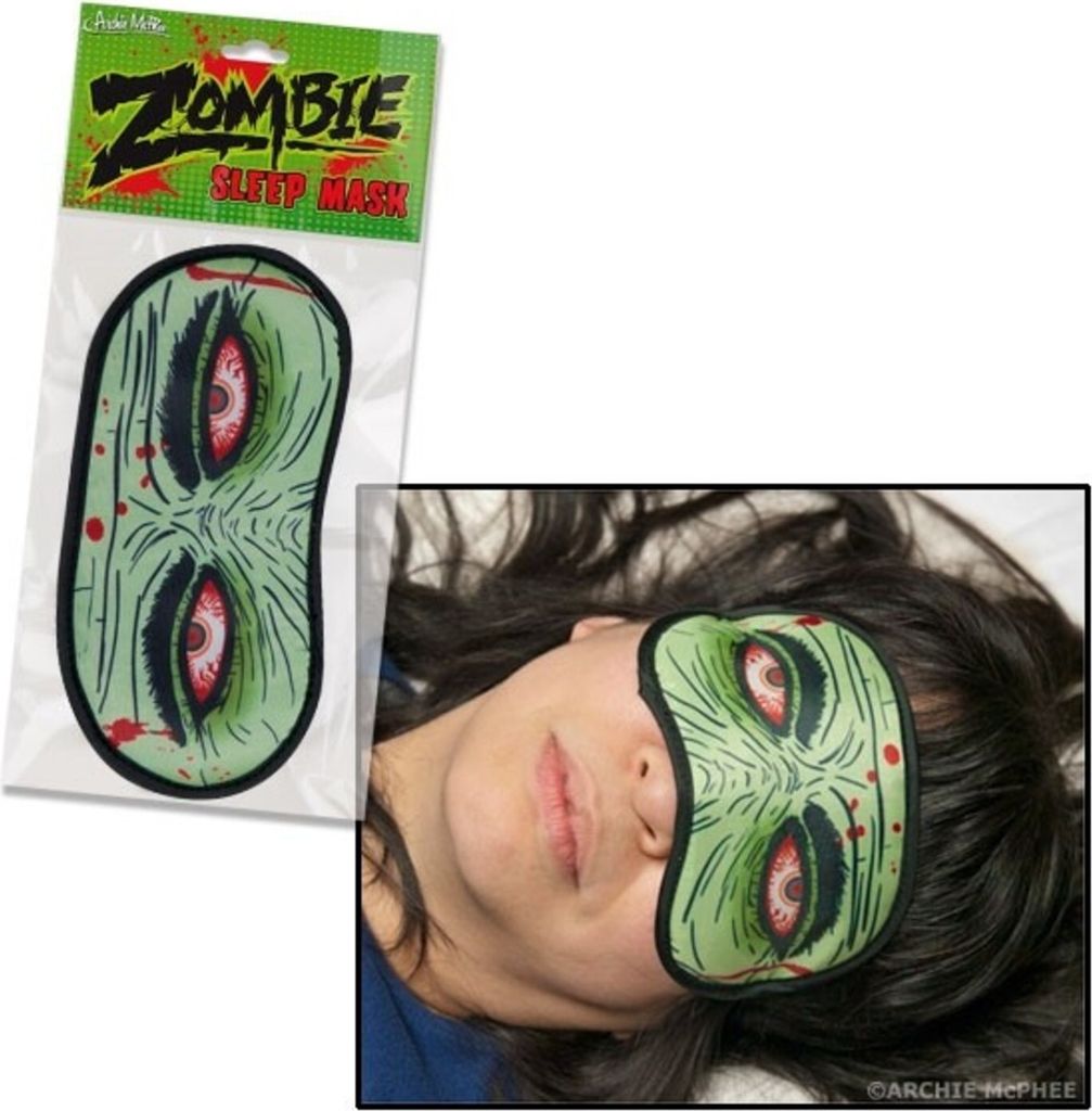 Gruselige Zombie Schlafmaske in Grün Einheitsgröße für Produktbild 