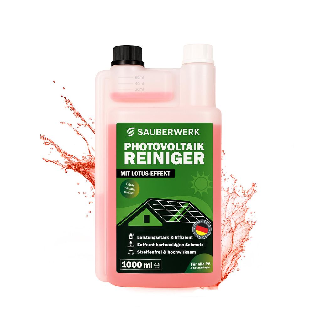 SauberWerk® - Profi Photovoltaik & Solarpanel Reiniger 1L Produktbild 
