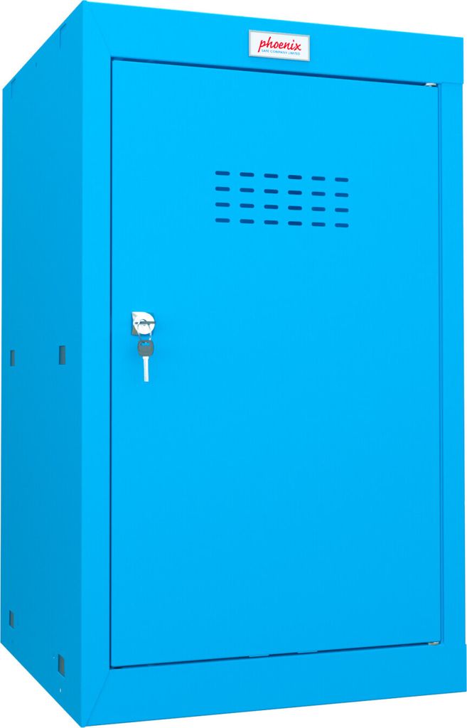 Phoenix CL0644BBK Würfel-Schließfach Cube Locker 87L Blau - Schlüsselschloss - Für Hause, Büro, Fitness, Schüle