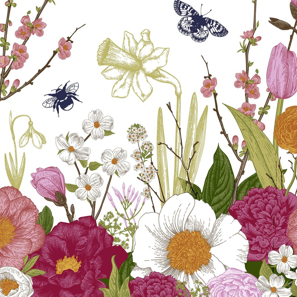 Paper + Design Spring Moment, Mehrfarbig, Seidenpapier, Abbildung, 330 mm, 330 mm, 20 Stück(e)