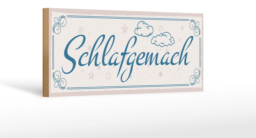 Holzschild Spruch 27x10cm Schlafgemach