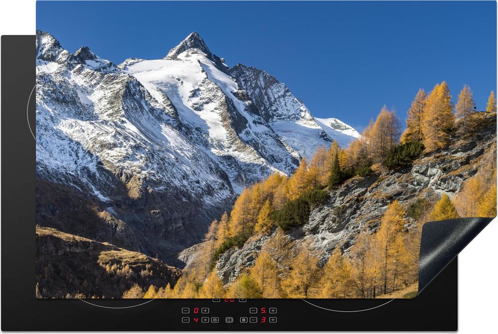 KitchenYeah Herdabdeckplatte Herbstlich gefärbte Kiefern im Nationalpark Hohe Tauern in Österreich , 80x52cm, Küche Deko, Glaskeramikfeld Herd...