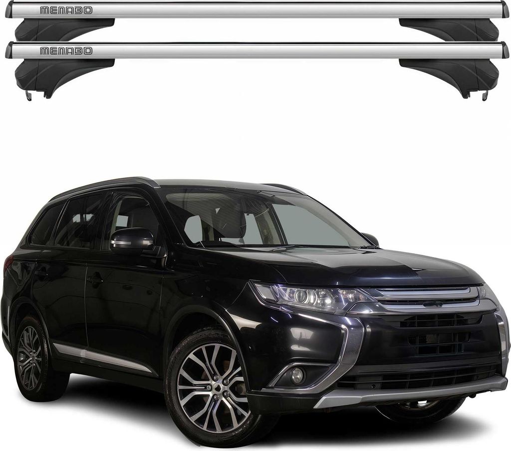 Menabo Dachträger Grundtäger für Mitsubishi Outlander 2013-2021 Alu Silber 2 tlg