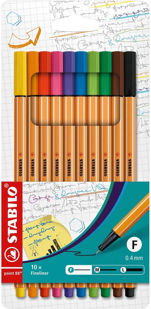 Fineliner - STABILO point 88 - Pack de 10 - Couleurs Image du produit 