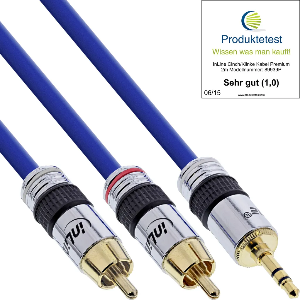 InLine® Cavo Audio Jack 3,5mm maschio a 2x RCA maschio, 3m, PREMIUM