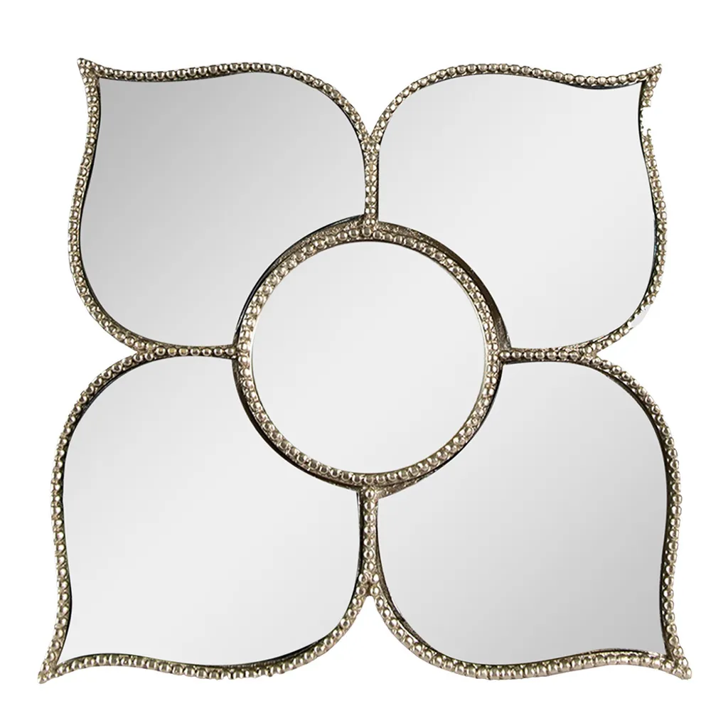 Miroir Fleur Argenté 21x21 cm : Illuminer et Décorer vos Petits Coins