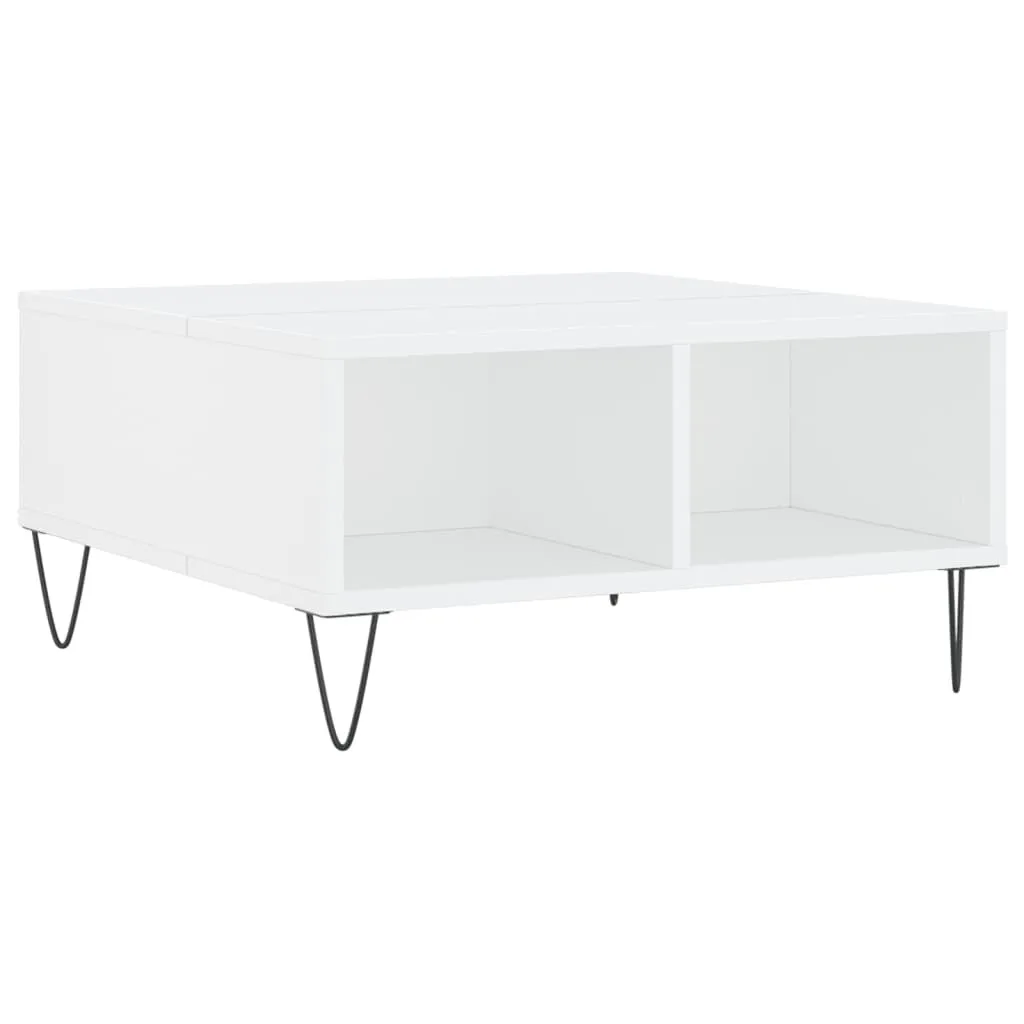 Tavolino bianco 60x60x30 cm in materiale ligneo