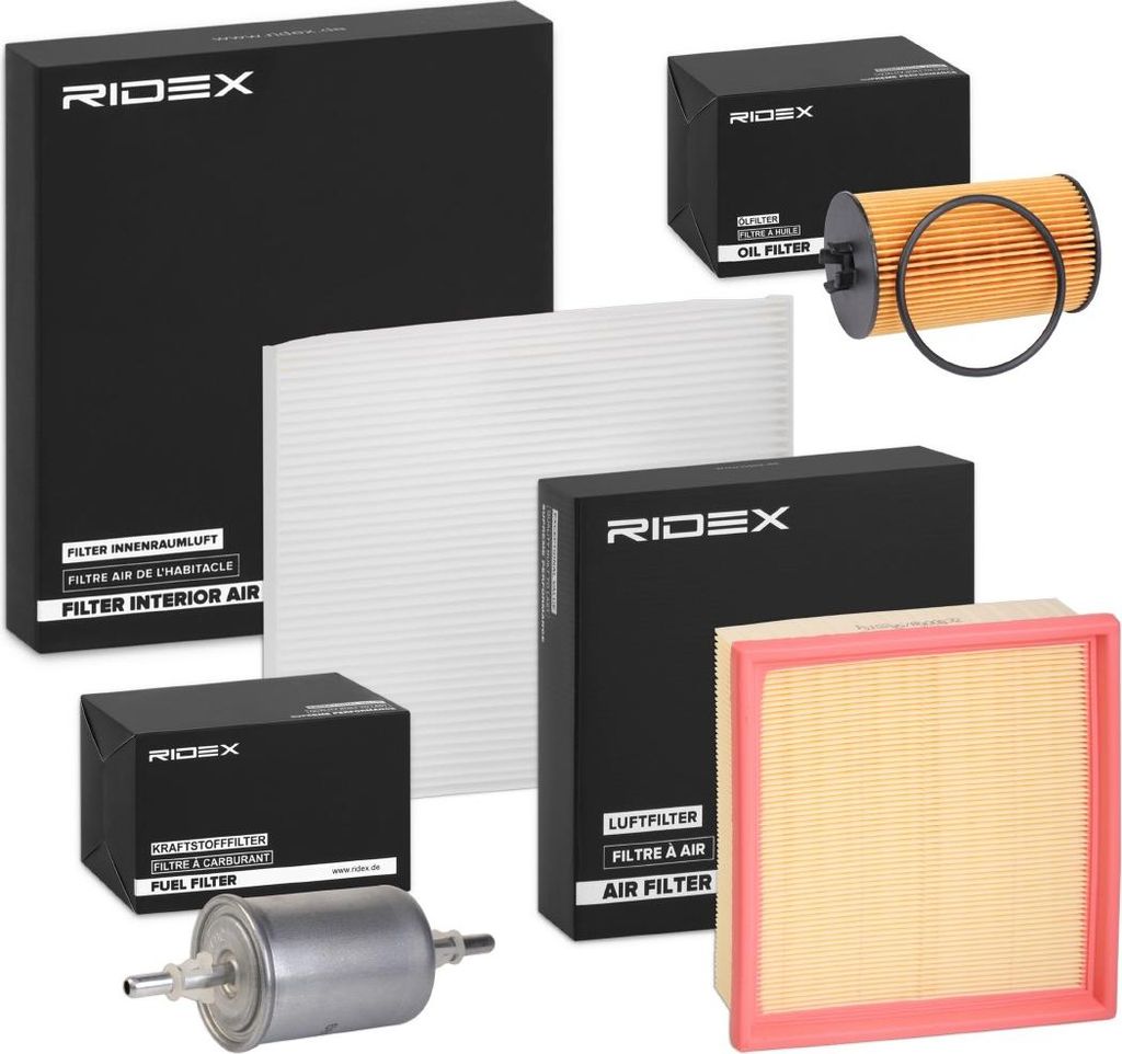 RIDEX Filterset Inspektionspaket Filtersatz für OPEL Corsa D Schrägheck (S07) Corsa C Schrägheck (X01) Corsa E Schrägheck (X15) Astra G CC (T98)