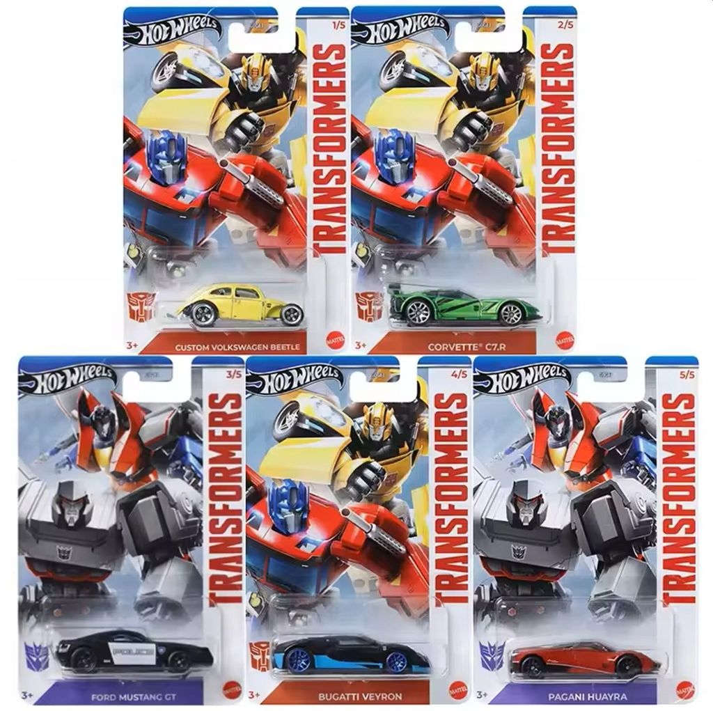 HOT WHEELS TRANSFORMERS – Komplettset mit 5 Autos