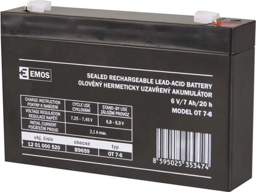 Emos Akumulátor Sla 6V/7Ah Fa-4,7Mm Produktbild 