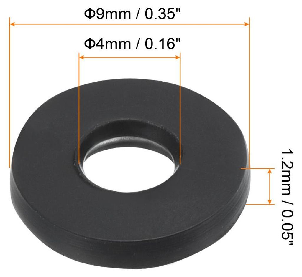 M4 Gummi Flache Unterlegscheiben 12 Pack 4mm ID 9mm AD Dichtungsringe Beilagscheiben Dichtring fš¹r Wasserhahn Rohrleitung Wasser Schlauch Befest...