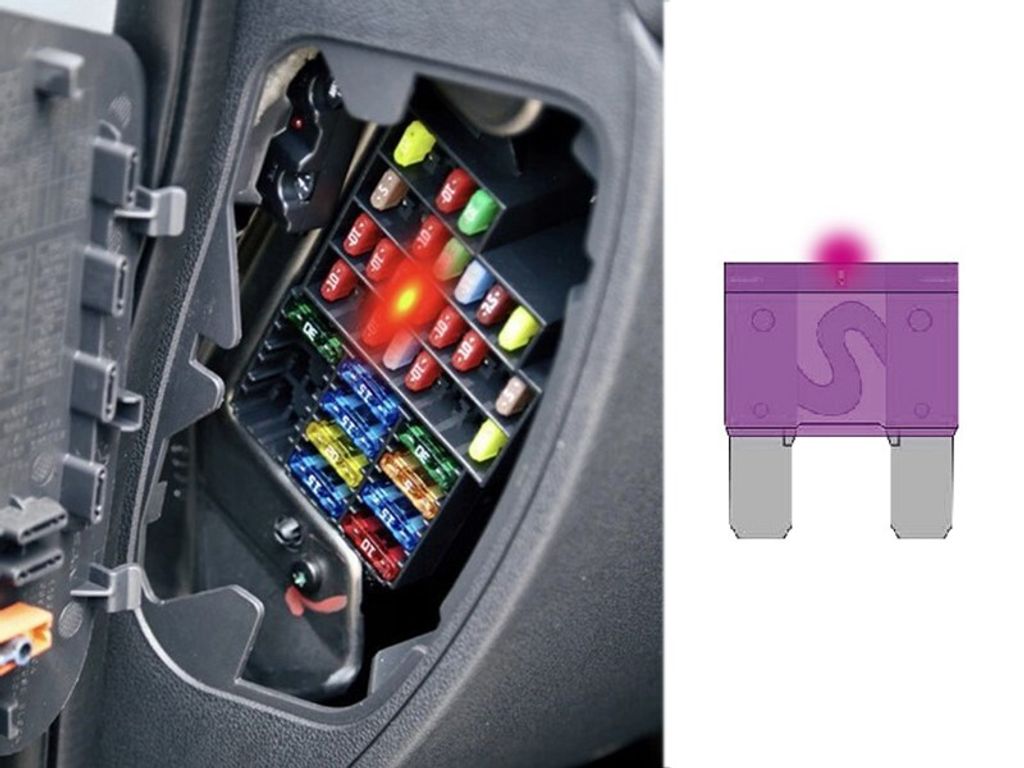 MAXI-Feldsicherungen mit LED-Anzeige, 7 Stück.