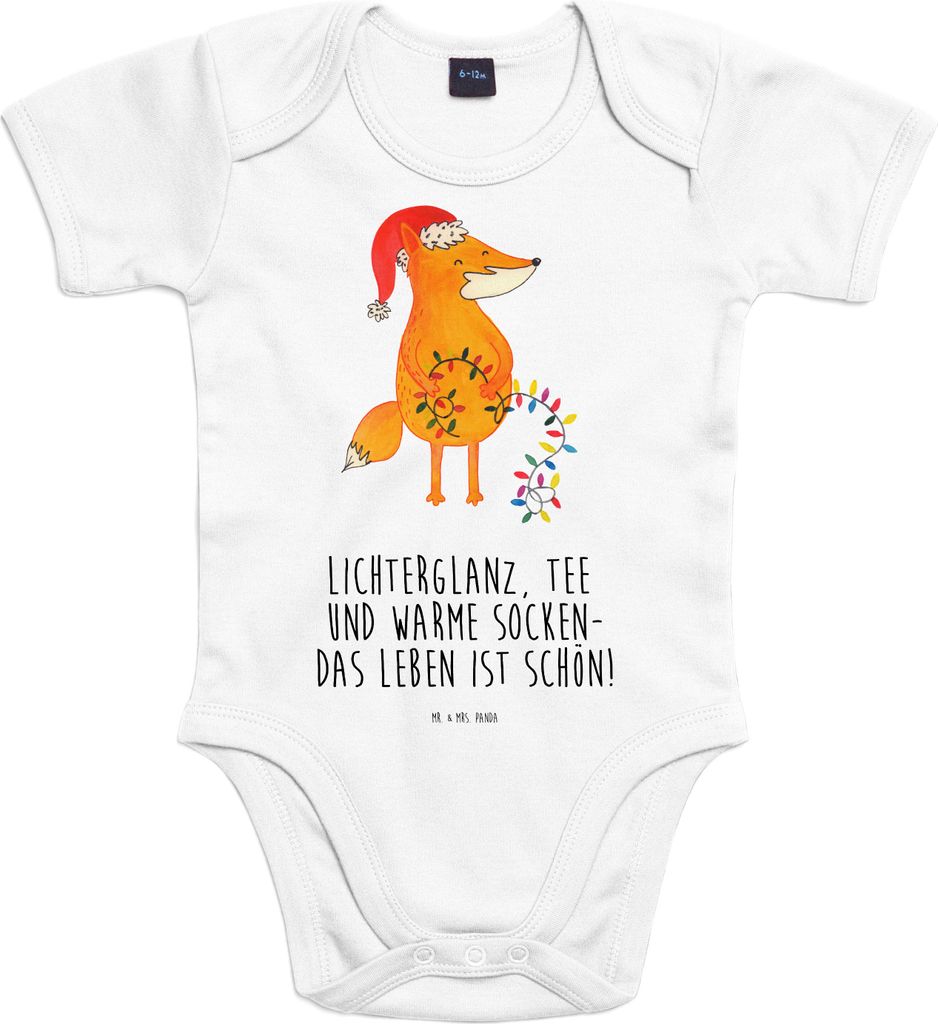 Mr. & Mrs. Panda babykleidung body Fuchs Weihnachten 1. - 3. Monat - Heather Grey - Geschenk, Einteiler, Heiligabend, Winter, Nikolaus, Babybody, W...