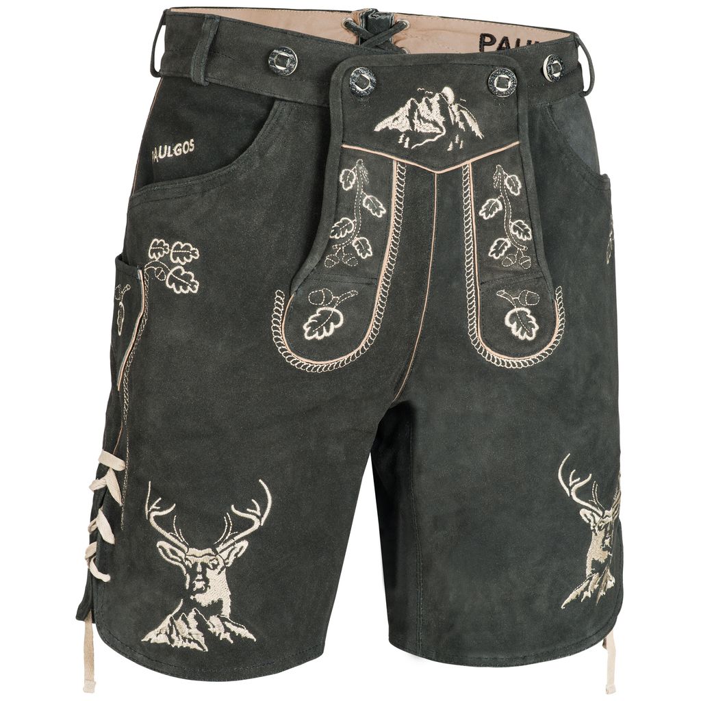 PAULGOS Herren Trachten Lederhose Kurz - HK4 - Echtes Leder Produktbild 