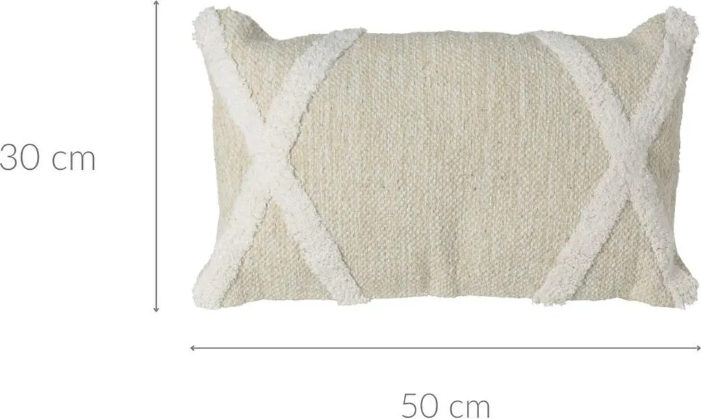 Coussin aspect lin texturé 30x50 cm avec fermeture éclair invisible
