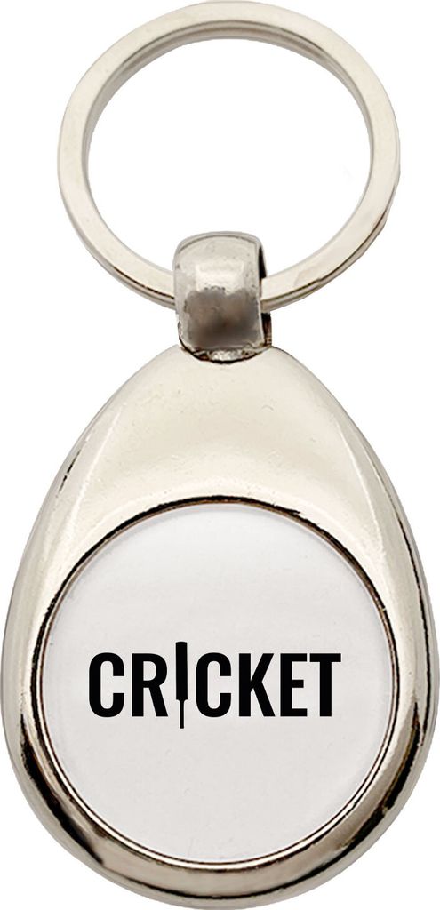 Huuraa Schlüsselanhänger Cricket Schriftzug Metall Schlüsselring Einkaufswagenchip Geschenkidee