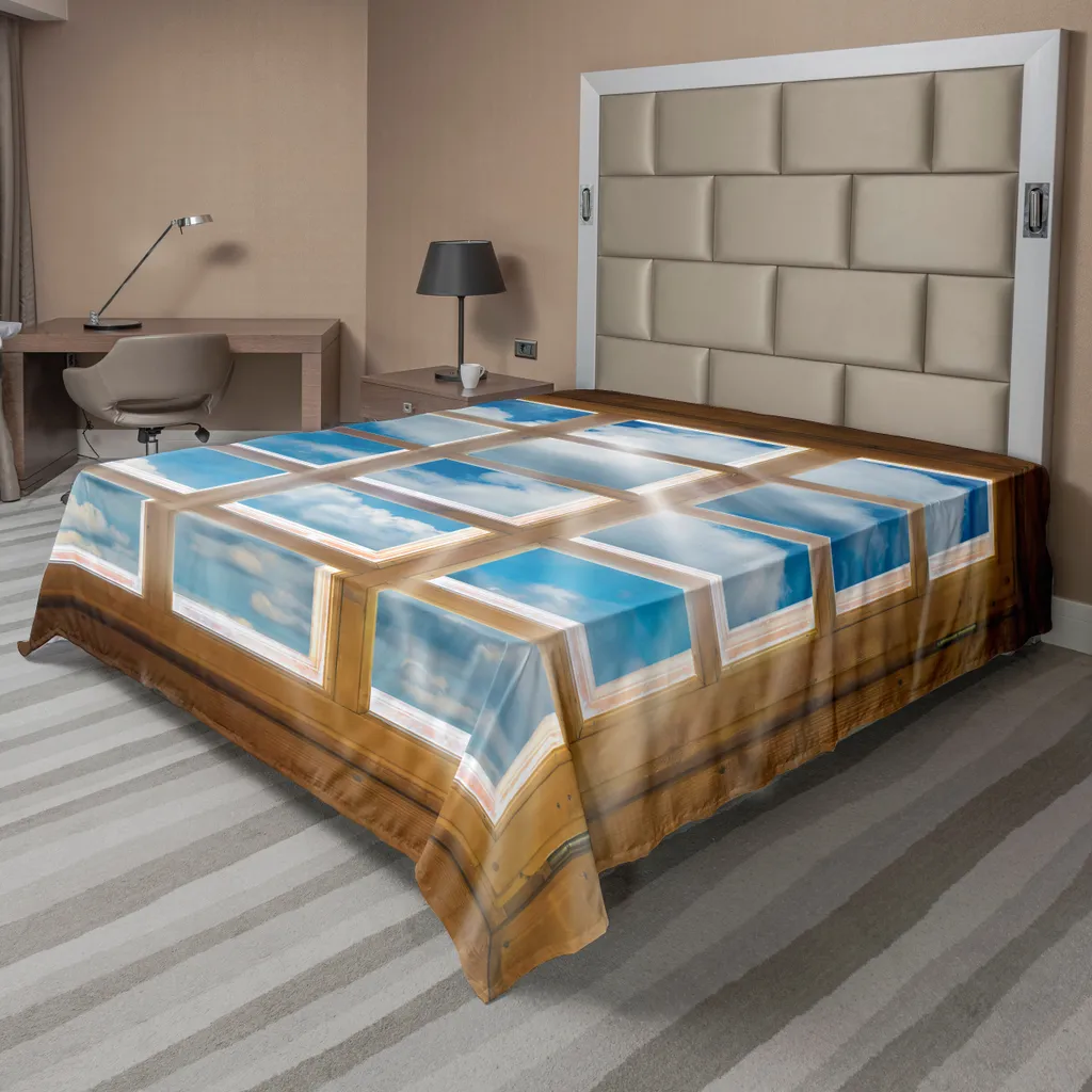 Linge de lit imprimé panoramique drap plat doux 275x260 cm ABAKUHAUS