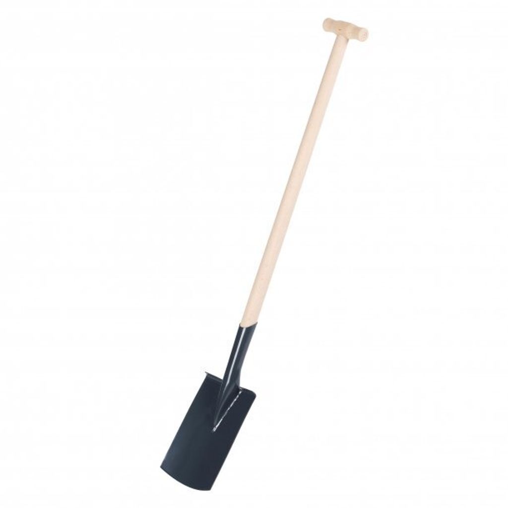 Spaten 114cm Holzstiel T-Griff Metall grau Damenspaten Produktbild 