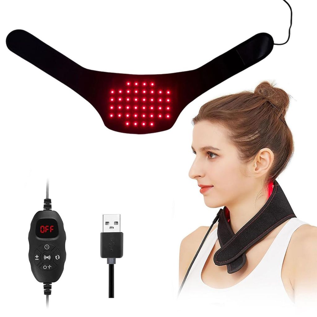 Rotlichttherapie Gürtel Nacken – 660nm & 850nm Infrarotlampe, 40 LEDs, 3 Modi, geeignet für Arm, Fuß, Handgelenk, Körperbereiche