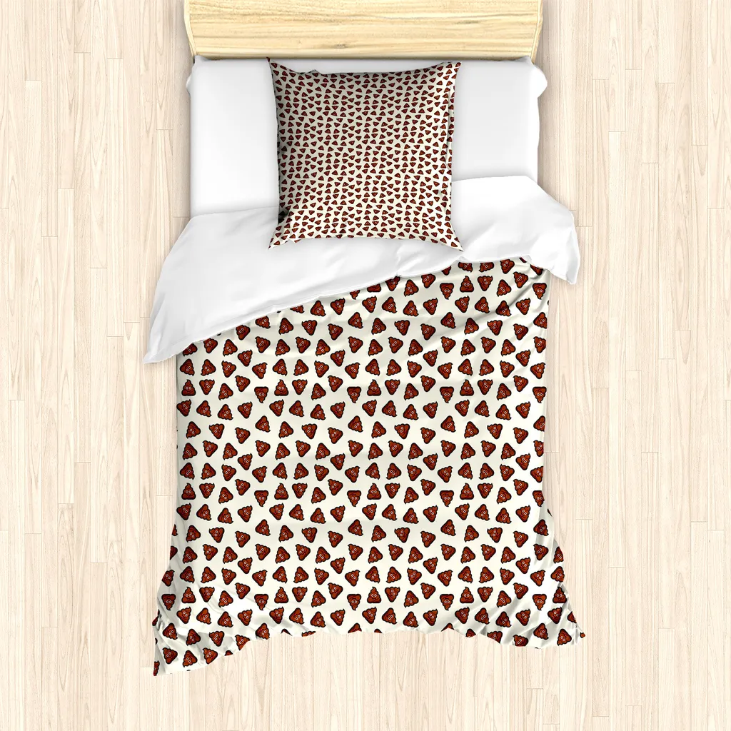 Set Letto Singolo ABAKUHAUS Emoticon Poop - Microfibra Anti-Stress