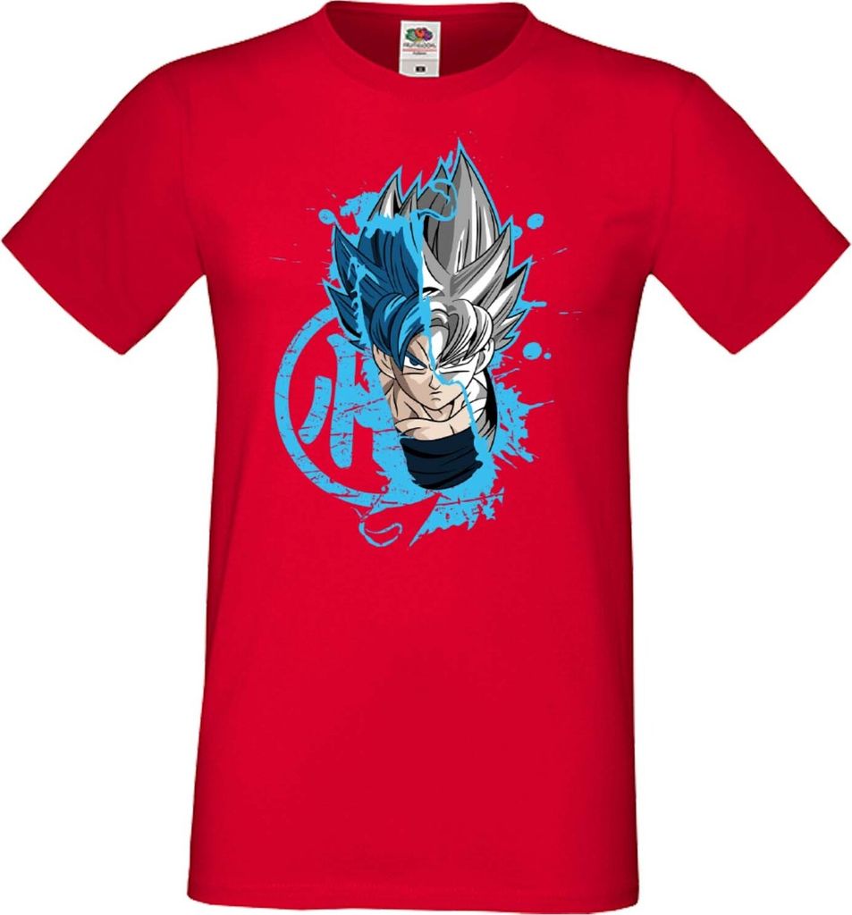Herren T-Shirt Anime Manga Dragon Anime Manga Ball Z Goku Super Saiyan 01 Saiyan, Man S / Rot