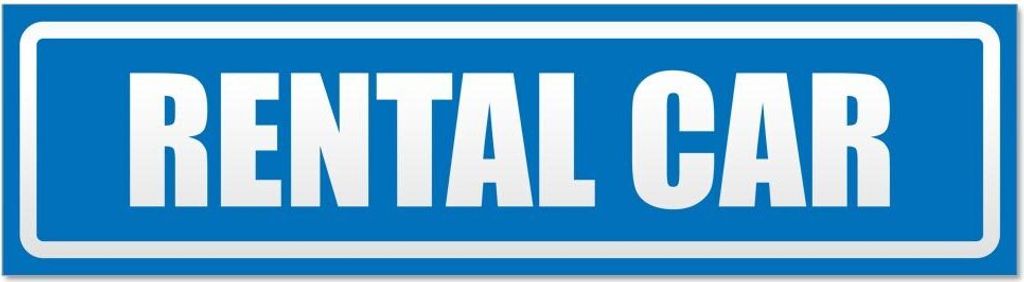 Kiwistar Rental Car invertiert Magnetschild Schild magnetisch - 20cm Blau - Magnetfolie für Auto PKW Kfz