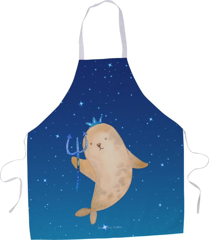 Mr. & Mrs. Panda Schürze Sternzeichen Wassermann - Sternenhimmel Blau - Geschenk, Gastro-Schürze, Geburtstag Januar, Arbeitsschürze, Küchensch...