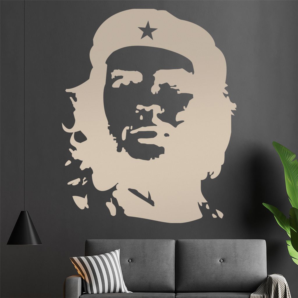 Che Guevara Wandtattoo in 6 Größen - Wandaufkleber Wall Sticker - Dekoration, Küche, Wohnzimmer, Schlafzimmer, Badezimmer