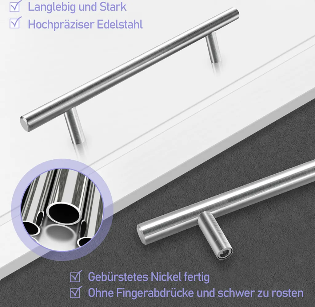 TolleTour Maniglie Mobili 156mm - Kit 50 Pezzi per Restauro Fai-da-te - 2