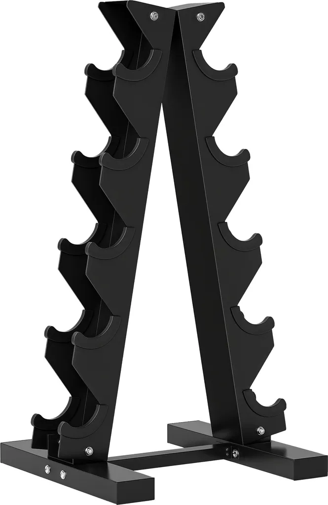 Rack de rangement pour haltères vertical 5 étages musculation en acier