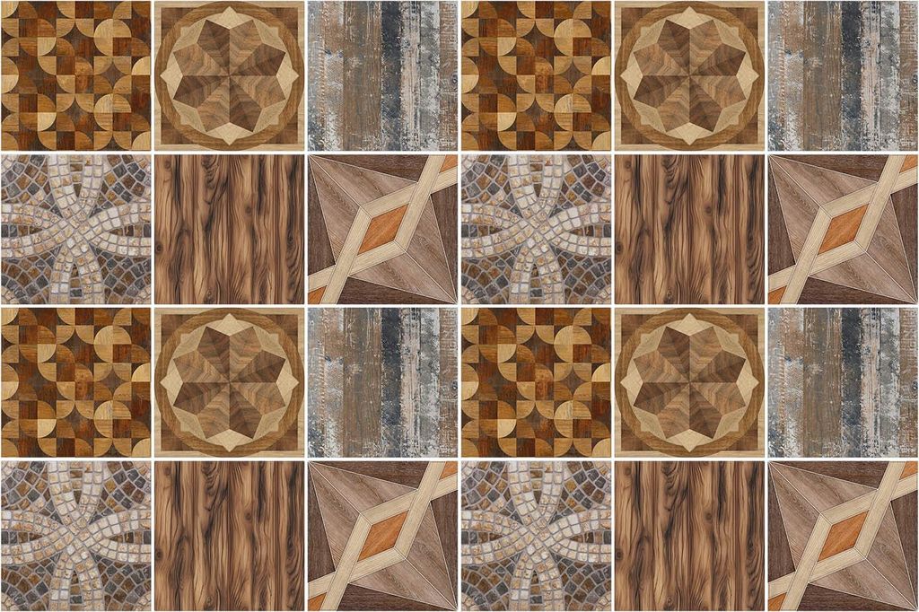 Fliesenaufkleber 15x15 cm – 24 Stück – Selbstklebend – Wasserfest – Pflegeleicht – Hitzebeständig – Für Küche & Bad – Holzmosaik