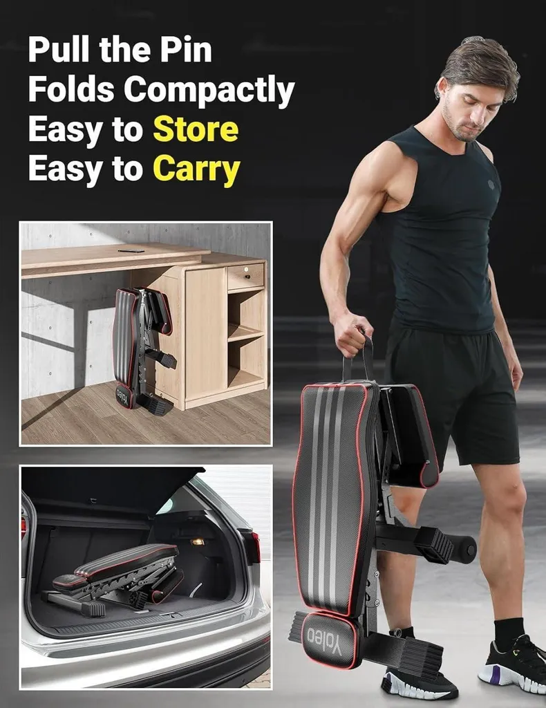 Banc de Musculation Stable 300kg Anti-Douleur Dos avec Support Élargi
