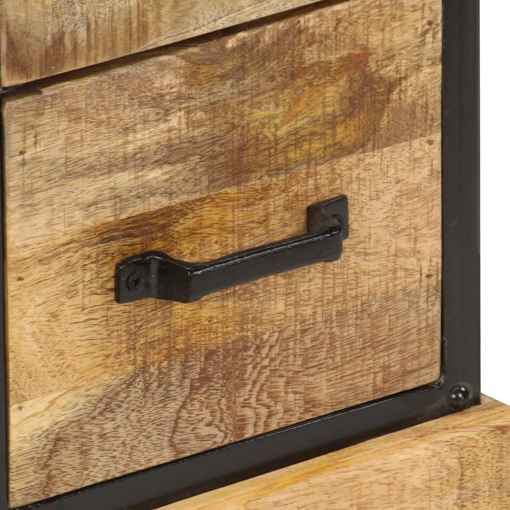 Petit buffet industriel bois massif de manguier pour optimiser l'espace