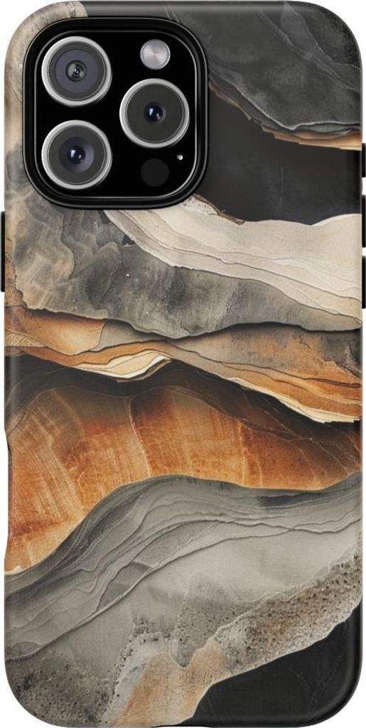 Abstrakte Erdschichten in Naturtönen – Hülle Kompatibel mit iPhone 16 Pro Max