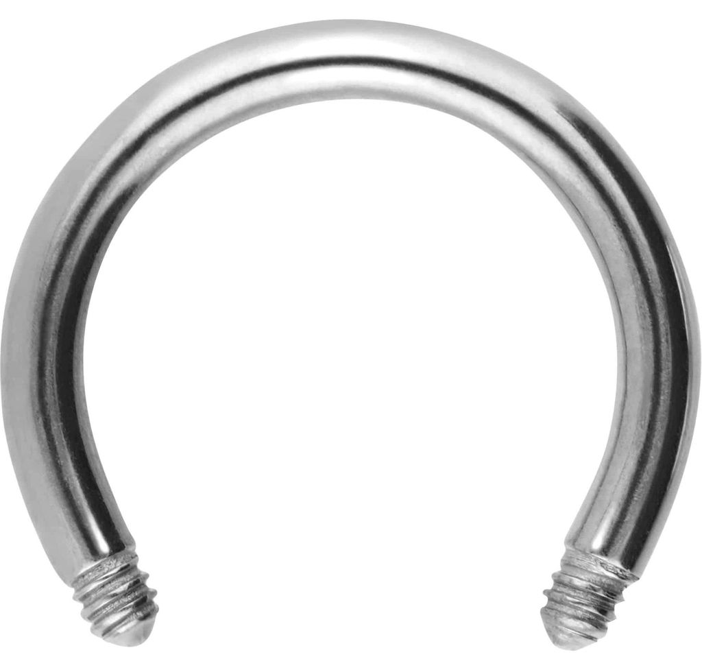 Ohrpiercing, Nasenpiercing, Septum Piercing Chirurgenstahl Hufeisenring ohne Kugeln Silber Innendurchmesser: 10mm + Stabstärke: 1,6mm