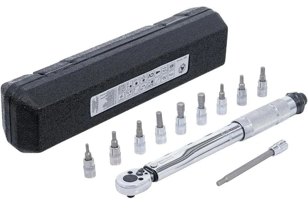 Clé Dynamométrique Haute Précision 2-24 Nm - 11 Accessoires Acier Pro