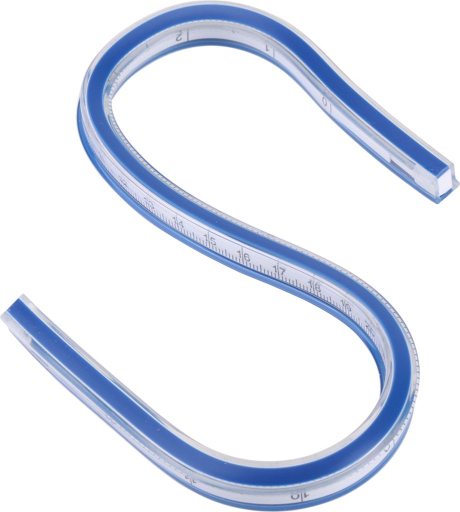 Flexibles Kurvenlineal, 30cm, biegsames Zeichenlineal, für Technisches Zeichnen, Nähen & Handwerk