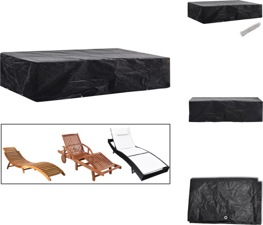 vidaXL Gartenliege-Abdeckung 8 Ösen 218x77x55 cm - Gartenmöbel-Schutzhüllen
