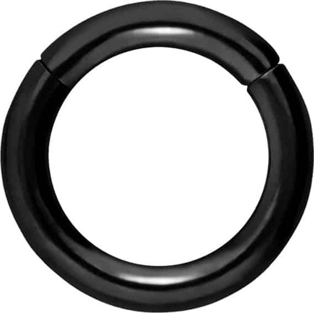 Ohrpiercing, Nasenpiercing, Septum Piercing Chirurgenstahl Segmentring Clicker Schwarz Innendurchmesser: 8mm + Stabstärke: 2mm
