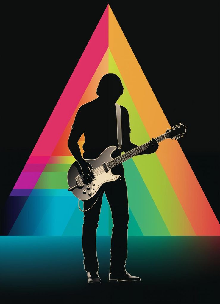 Plakat 20,5x28,4cm Prisma durch die Gitarre
