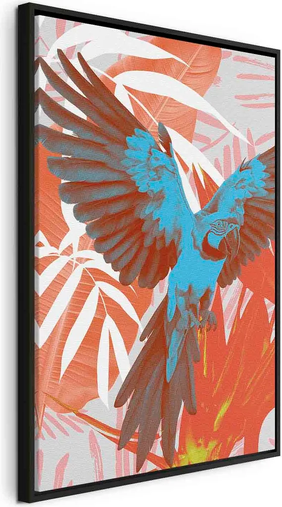 Quadro Tropicale Pappagallo Ali Esotiche 40x60 - Natura Astratta