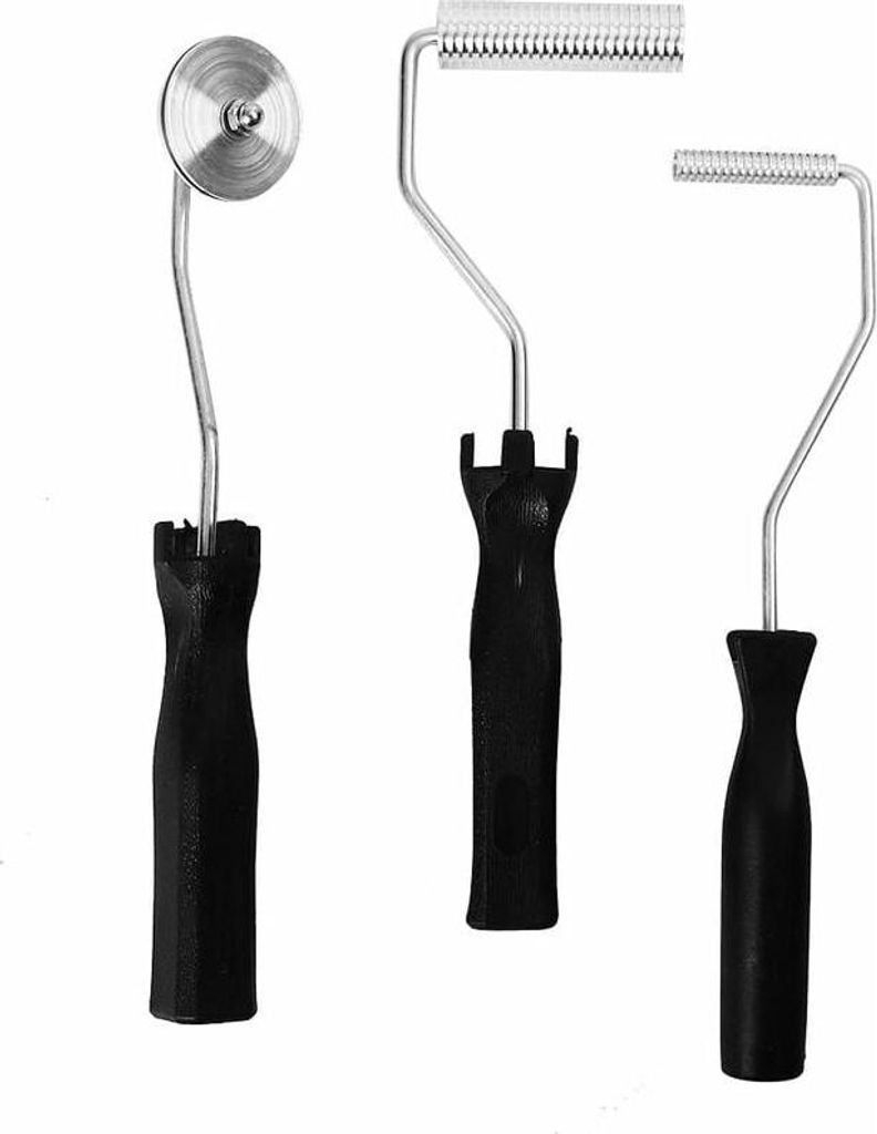 3 Stück Rouleau Débulleur, Bulle Paddle Outil, Fiber de Verre d'Alliage d'Aluminium, Kit pour Moule, Résine, Composite
